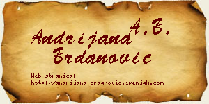 Andrijana Brdanović vizit kartica